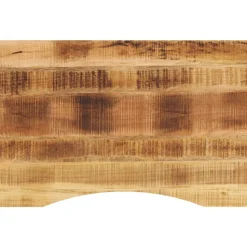 vidaXL Bureaublad met ronding 100x60x2,5 cm massief ruw mangohout