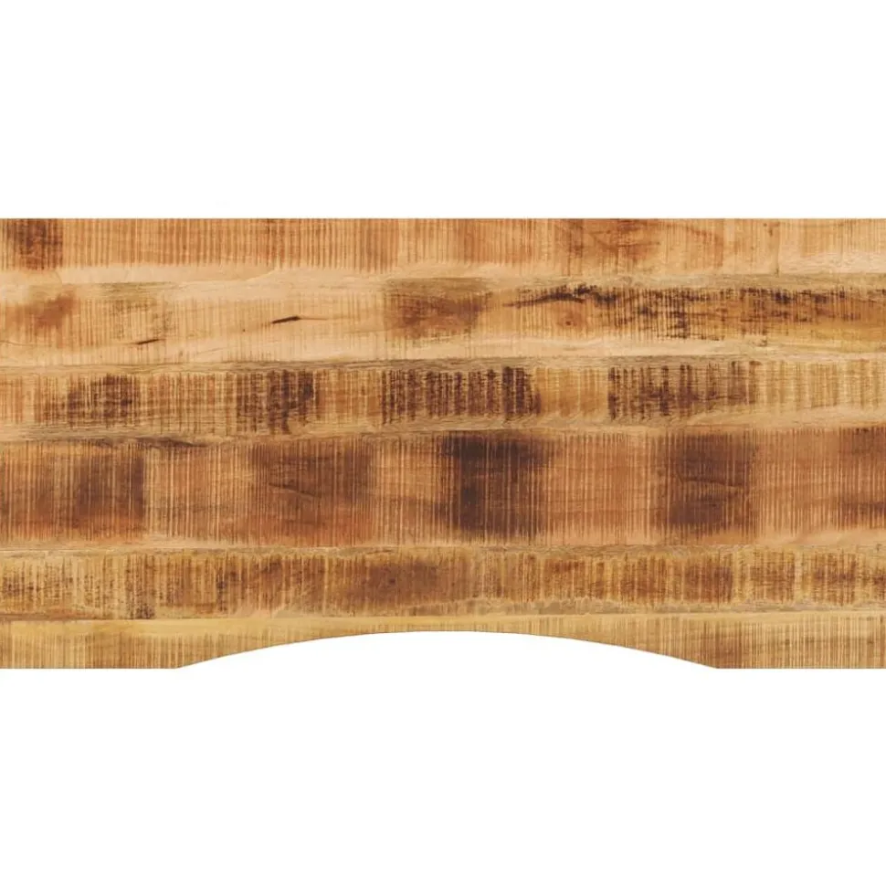 vidaXL Bureaublad met ronding 140x60x2,5 cm massief ruw mangohout