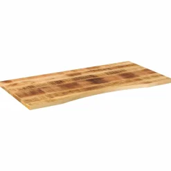 vidaXL Bureaublad met ronding 140x60x2,5 cm massief ruw mangohout