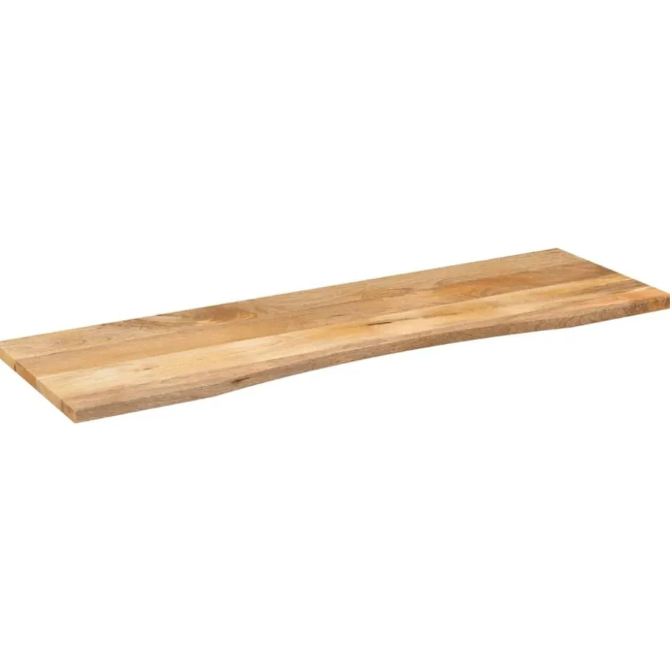 vidaXL Bureaublad met ronding 160x50x2,5 cm massief ruw mangohout