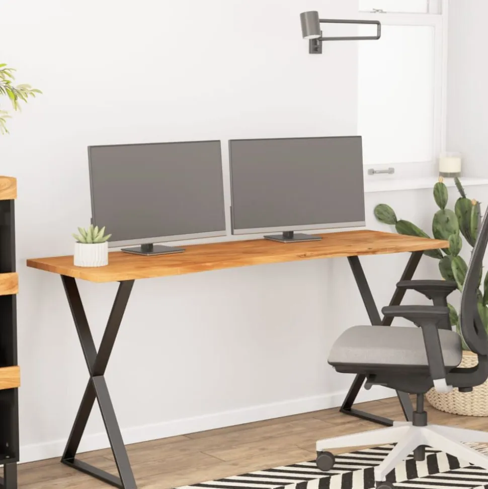 vidaXL Bureaublad rechthoekig 140x50x2,5 cm massief acaciahout