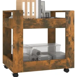 vidaXL Bureaukastje 60x45x60 cm bewerkt hout gerookt eikenkleurig