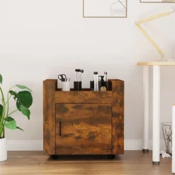 vidaXL Bureaukastje 60x45x60 cm bewerkt hout gerookt eikenkleurig