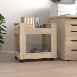 vidaXL Bureaukastje 60x45x60 cm bewerkt hout sonama eikenkleurig