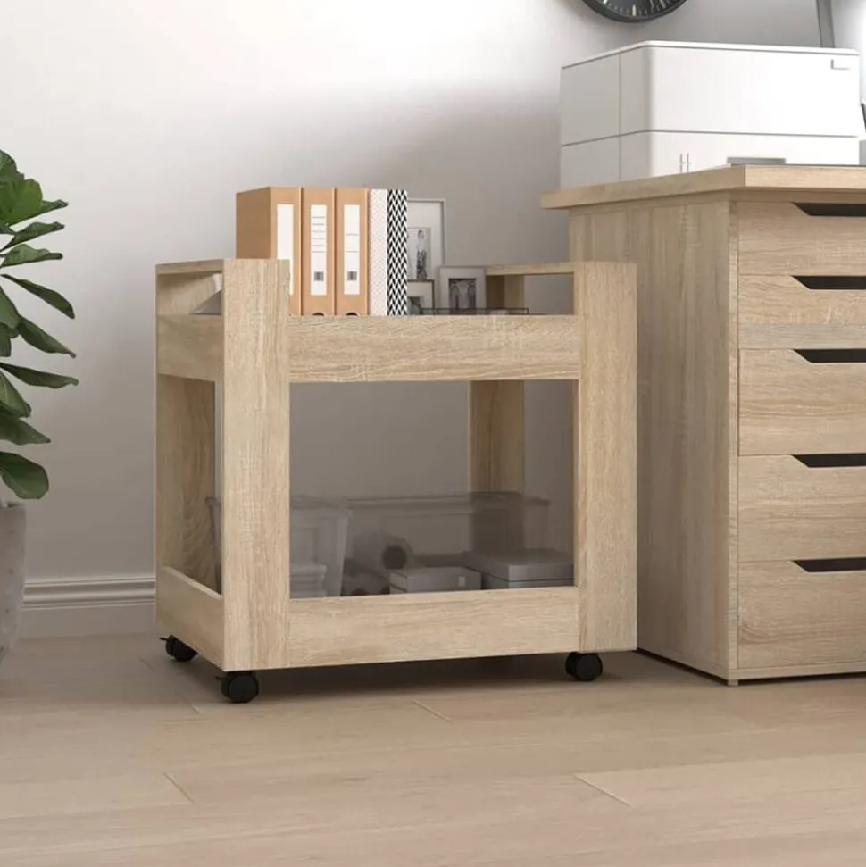 vidaXL Bureaukastje 60x45x60 cm bewerkt hout sonama eikenkleurig