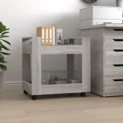 vidaXL Bureaukastje 60x45x60 cm bewerkt hout grijs sonoma eikenkleurig