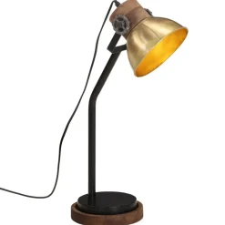 vidaXL Bureaulamp 25 W E27 18x18x60 cm antiek messingkleurig