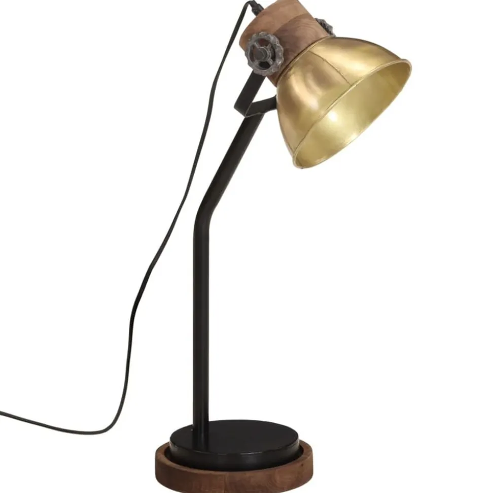vidaXL Bureaulamp 25 W E27 18x18x60 cm antiek messingkleurig