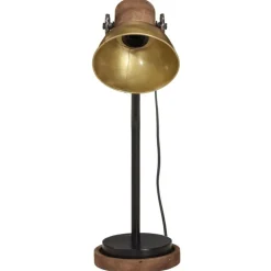 vidaXL Bureaulamp 25 W E27 18x18x60 cm antiek messingkleurig