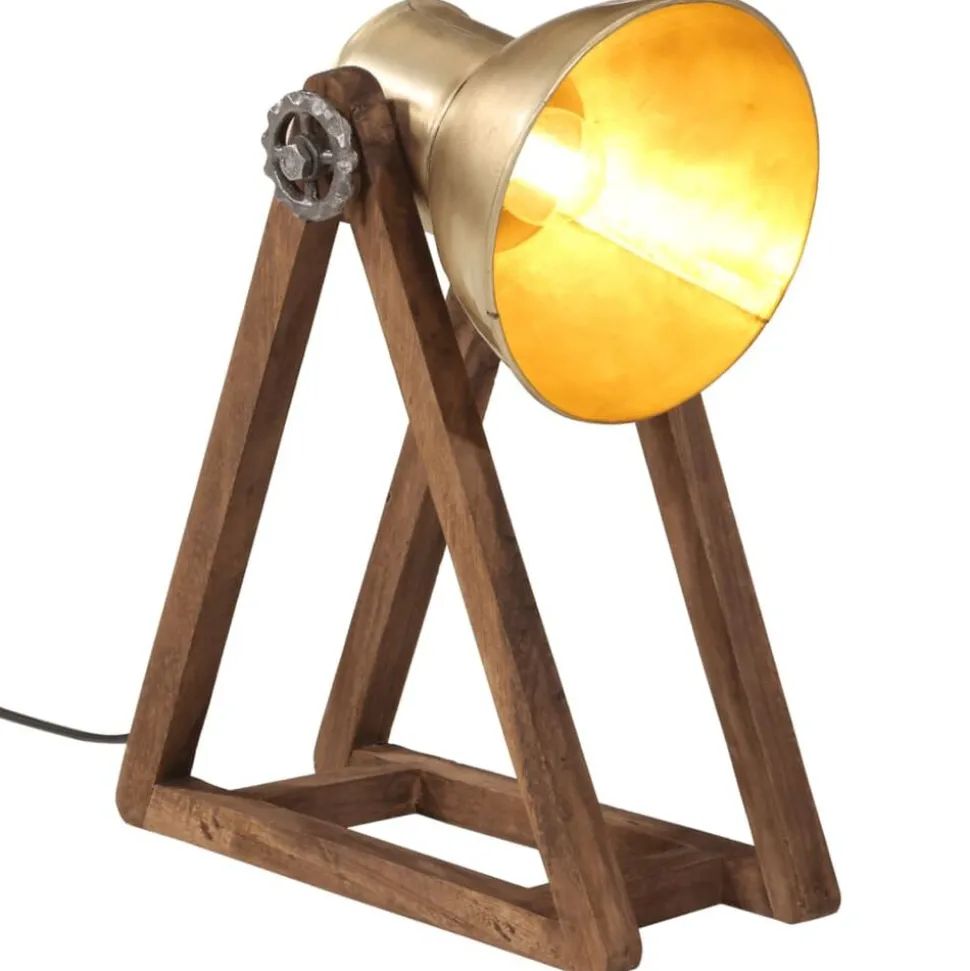vidaXL Bureaulamp 25 W E27 30x17x40 cm antiek messingkleurig