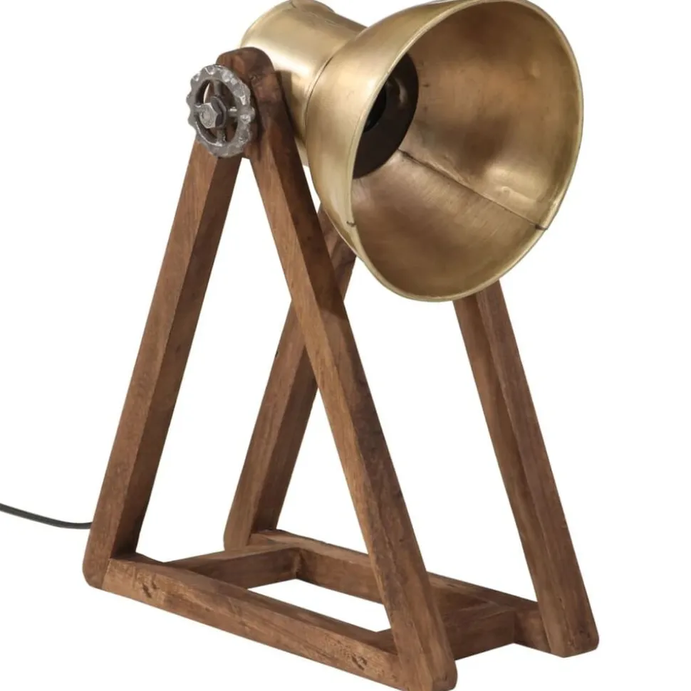 vidaXL Bureaulamp 25 W E27 30x17x40 cm antiek messingkleurig
