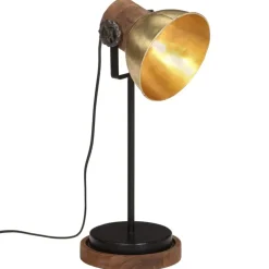 vidaXL Bureaulamp 25 W E27 17x17x50 cm antiek messingkleurig