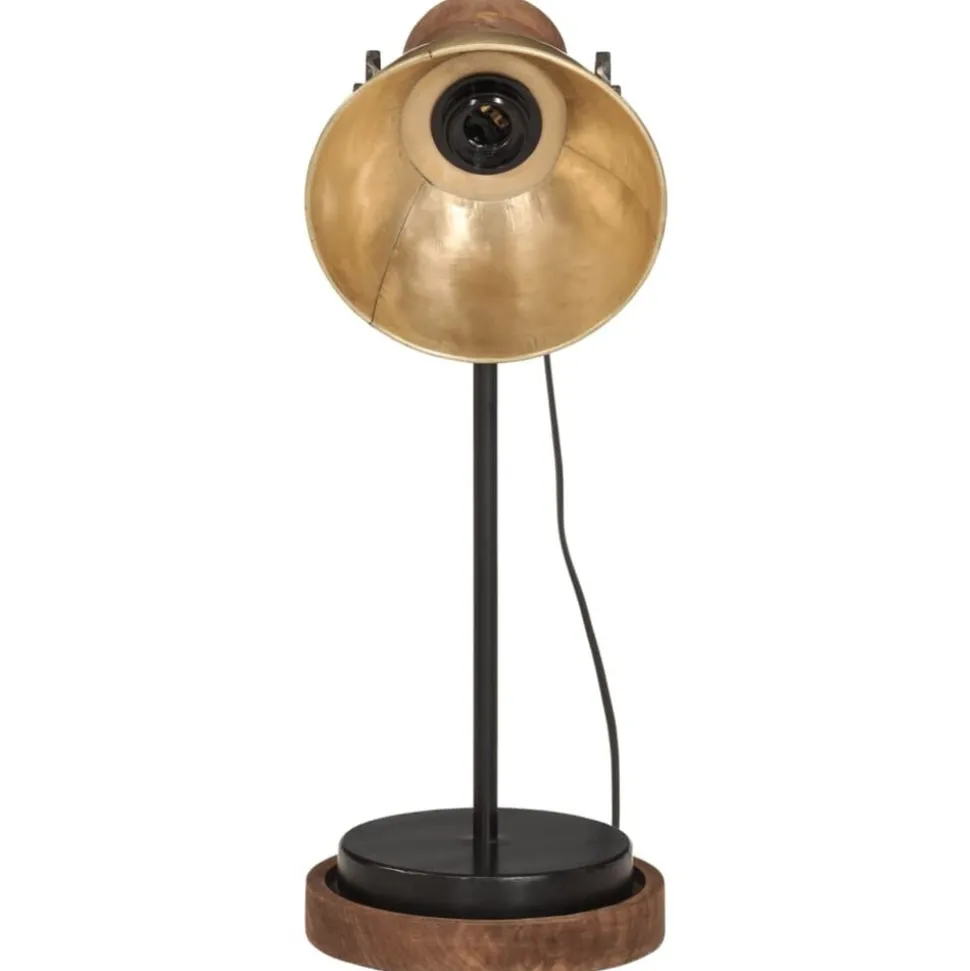 vidaXL Bureaulamp 25 W E27 17x17x50 cm antiek messingkleurig