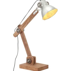 vidaXL Bureaulamp industrieel rond E27 58x18x90 cm zilverkleurig