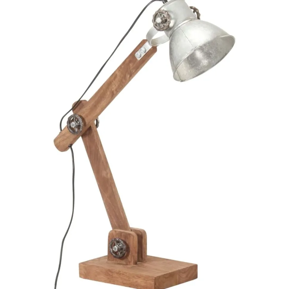 vidaXL Bureaulamp industrieel rond E27 58x18x90 cm zilverkleurig