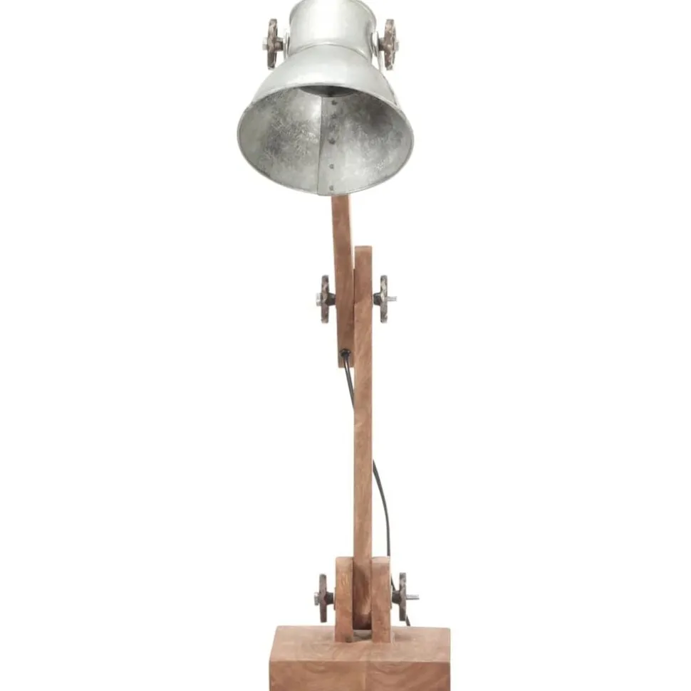 vidaXL Bureaulamp industrieel rond E27 58x18x90 cm zilverkleurig