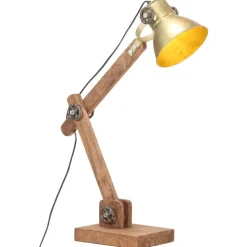 vidaXL Bureaulamp industrieel rond E27 58x18x90 cm messingkleurig
