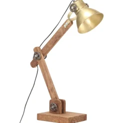 vidaXL Bureaulamp industrieel rond E27 58x18x90 cm messingkleurig