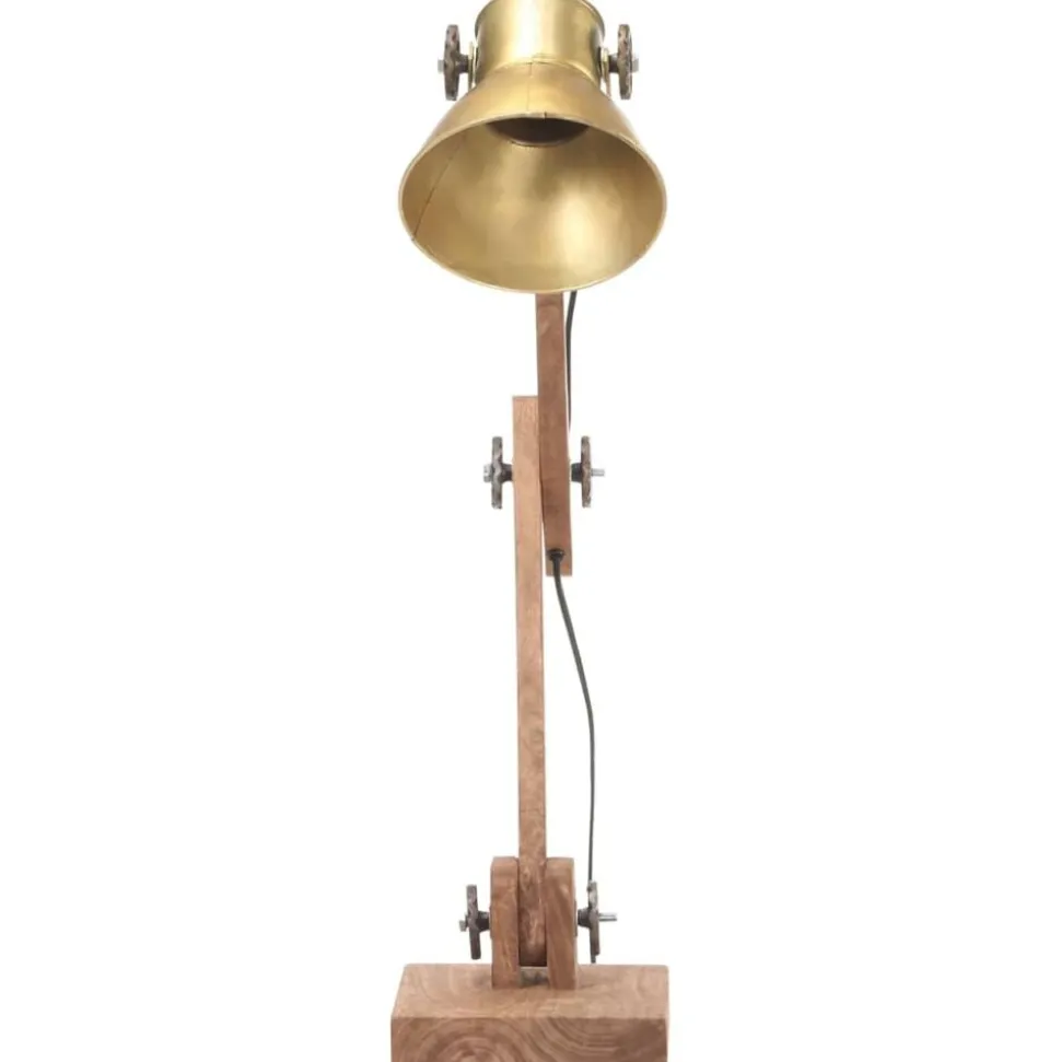 vidaXL Bureaulamp industrieel rond E27 58x18x90 cm messingkleurig