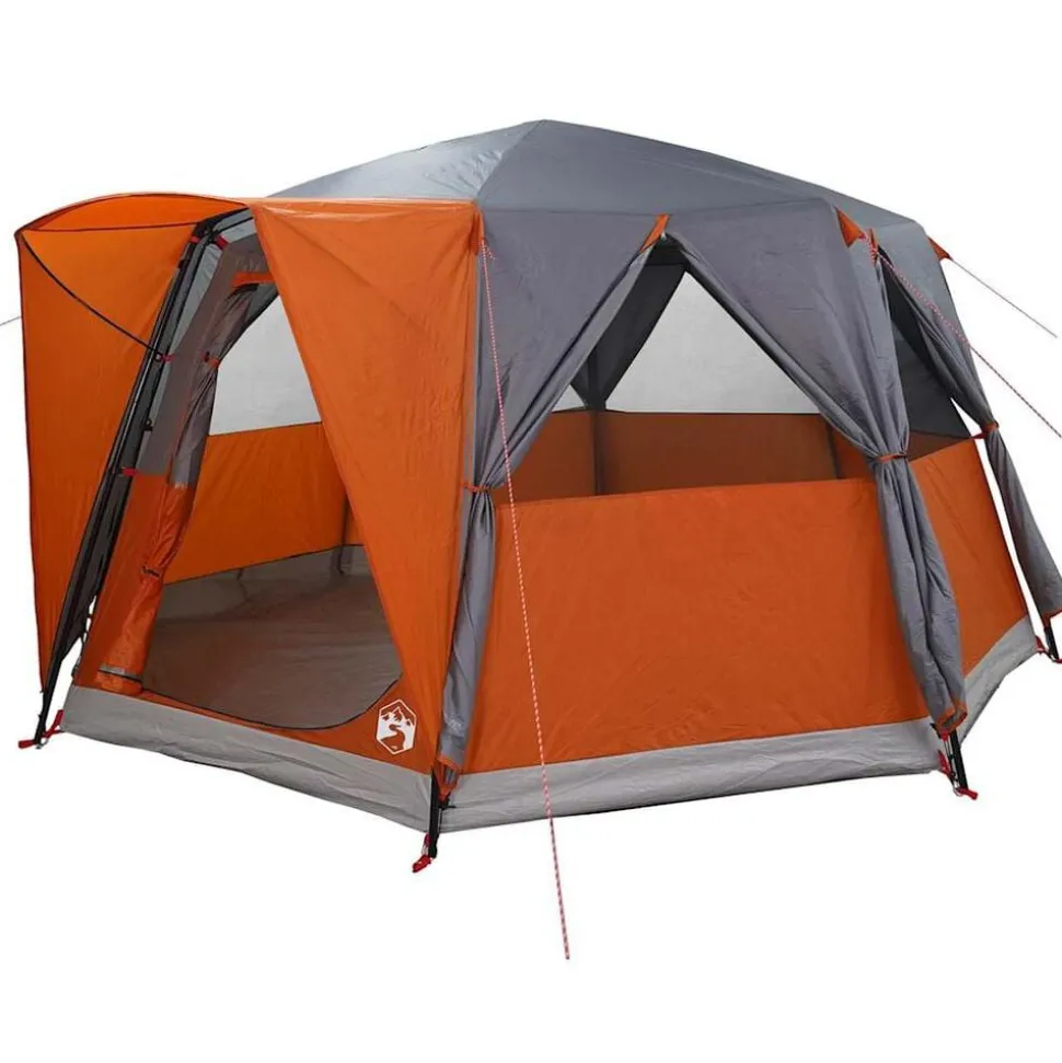 vidaXL Cabinetent 6-Personen Grijs en Oranje 425 x 396 x 222 cm