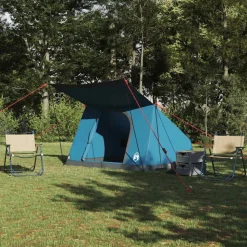 vidaXL Camping Tent met dak met opslag Blauw 282 x 225 x 154 cm taft