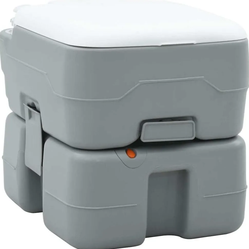 vidaXL Camping Toilet Grijs en Wit 41,5 x 36,5 x 37,5 cm Polyetheen
