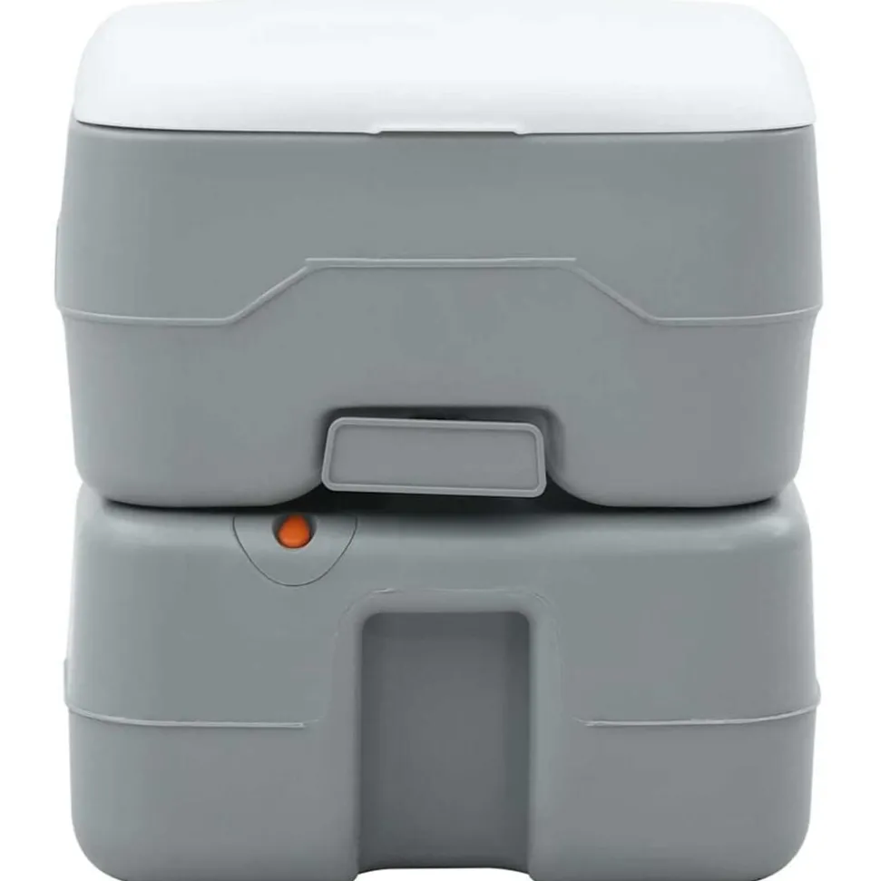 vidaXL Camping Toilet Grijs en Wit 41,5 x 36,5 x 37,5 cm Polyetheen