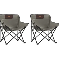 vidaXL Campingstoelen 2 st met vakje inklapbaar grijs