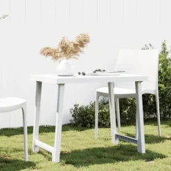 vidaXL Campingtafel hout-look 79x56x64 cm PP wit