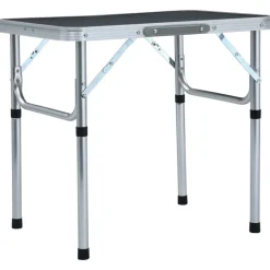 vidaXL Campingtafel inklapbaar 60x45 cm aluminium grijs