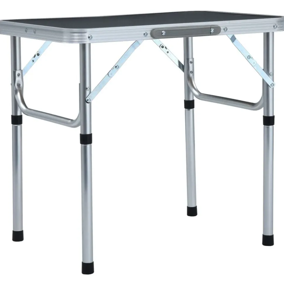 vidaXL Campingtafel inklapbaar 60x45 cm aluminium grijs