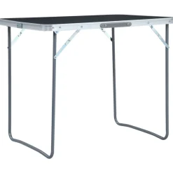 vidaXL Campingtafel inklapbaar met metalen frame 80x60 cm grijs