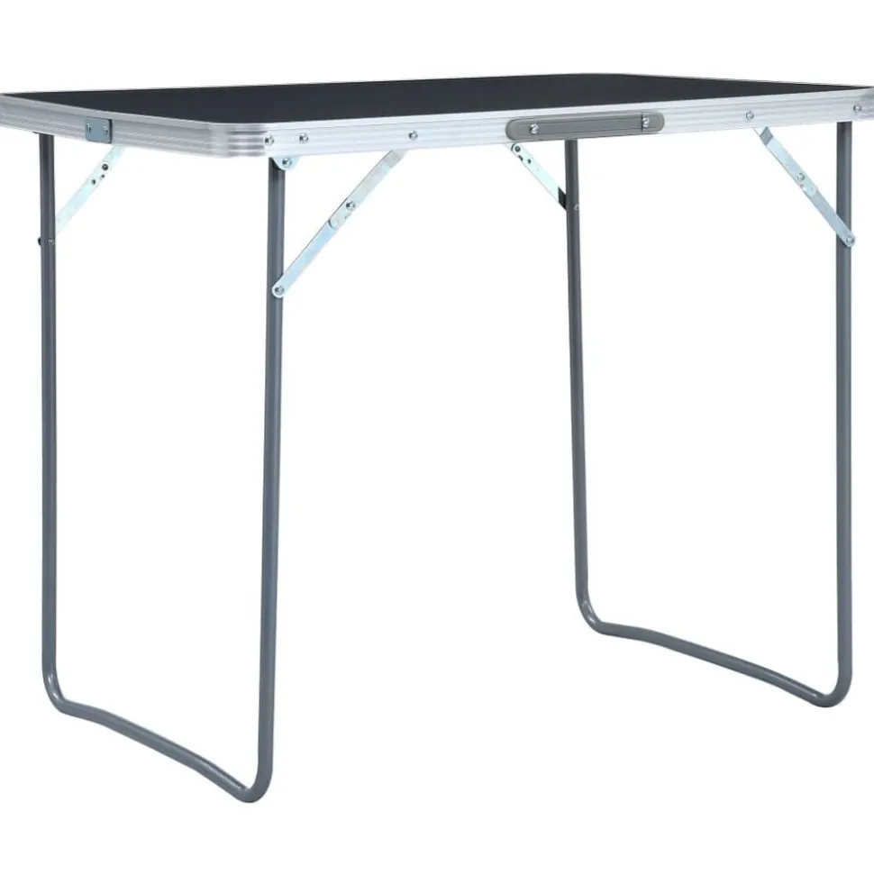 vidaXL Campingtafel inklapbaar met metalen frame 80x60 cm grijs