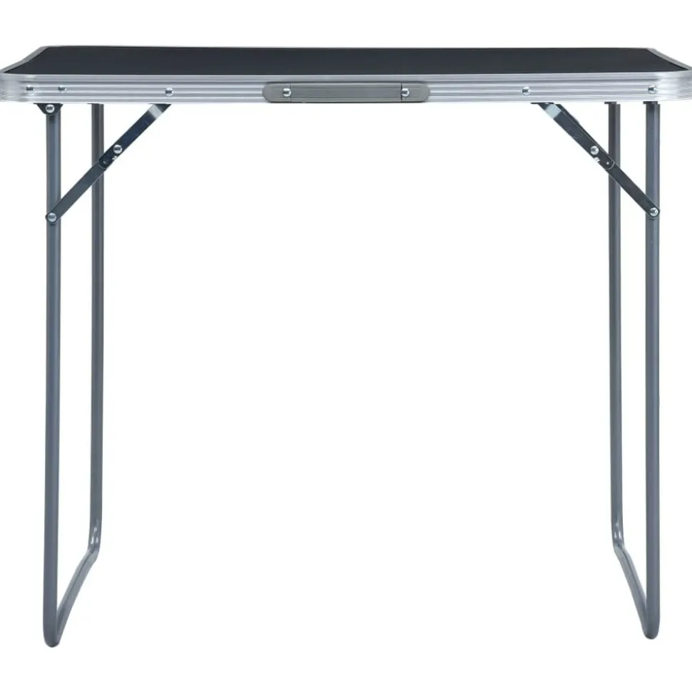 vidaXL Campingtafel inklapbaar met metalen frame 80x60 cm grijs