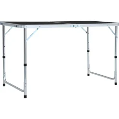 vidaXL Campingtafel inklapbaar 120x60 cm aluminium grijs
