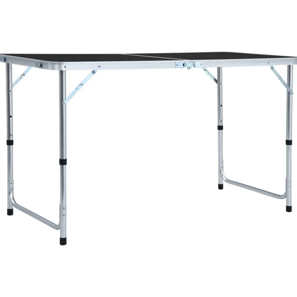 vidaXL Campingtafel inklapbaar 120x60 cm aluminium grijs