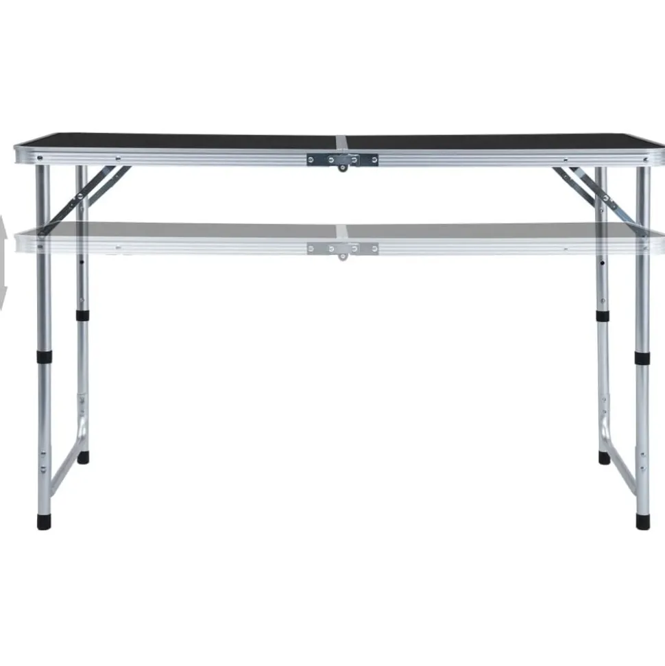 vidaXL Campingtafel inklapbaar 120x60 cm aluminium grijs