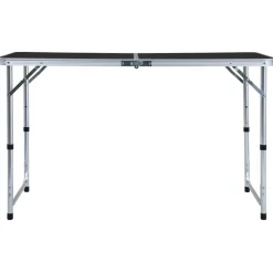 vidaXL Campingtafel inklapbaar 120x60 cm aluminium grijs
