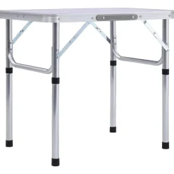 vidaXL Campingtafel inklapbaar 60x45 cm aluminium wit