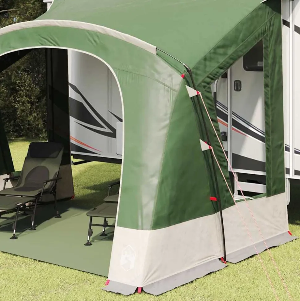 vidaXL Caravan Tent 3-Persoon met dak Groen 330 x 252 x 245 cm
