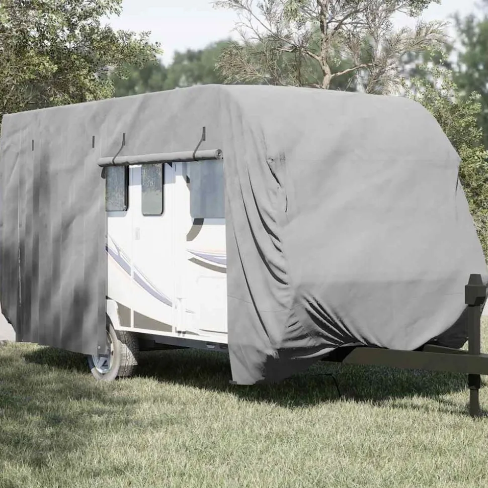 vidaXL Caravanhoes 460x250x220 cm vliesvlies grijs