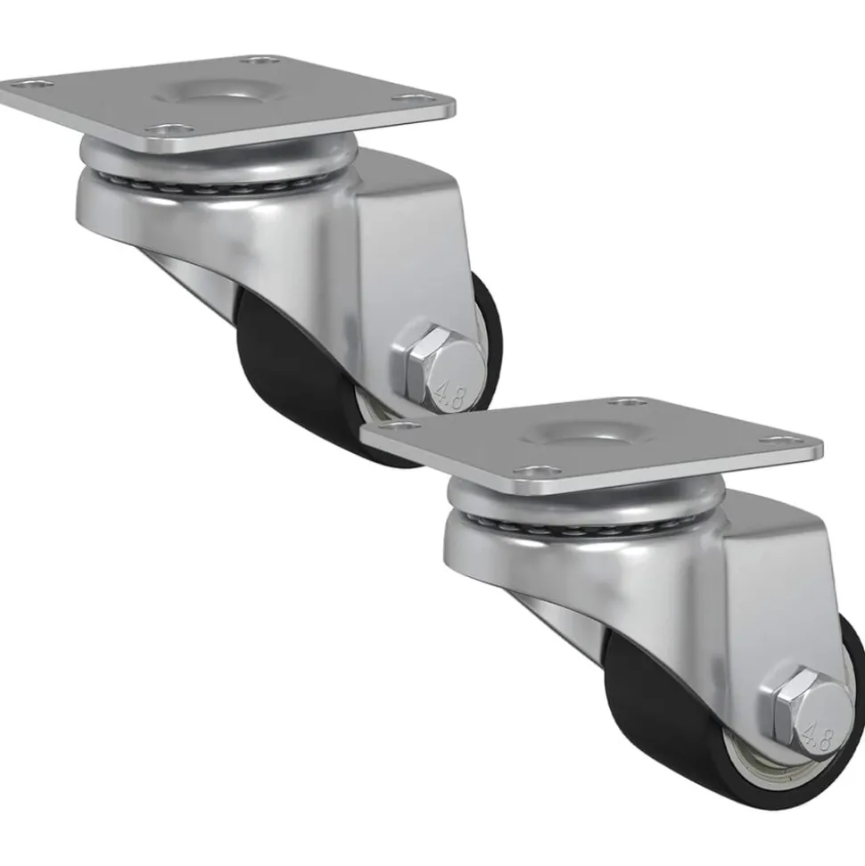 vidaXL Caster 2 pcs Zilver 44,1 x 44,1 x 1,95 mm Nylon