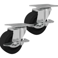 vidaXL Caster 2 pcs Zwart en zilver 50,7 x 50,7 x 24,4 mm IJs en nylon