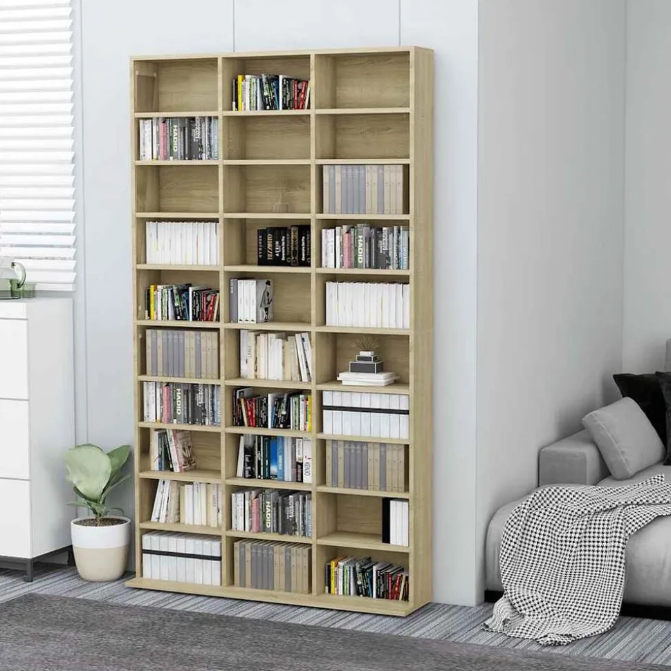 vidaXL Cd-kast 102x23x177,5 cm bewerkt hout sonoma eikenkleurig