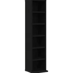 vidaXL CD-kast 21x20x88 cm spaanplaat zwart eikenkleurig