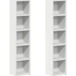 vidaXL Cd-kasten 2 st 21x16x93,5 bewerkt hout wit