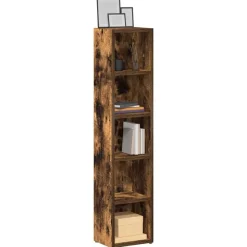 vidaXL CD-kasten 2 st 21x16x93,5 cm bewerkt hout gerookt eikenkleurig