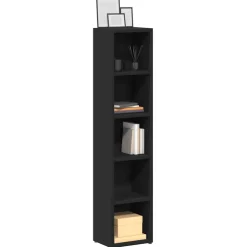 vidaXL Cd-kasten 2 st 21x16x93,5 spaanplaat zwart