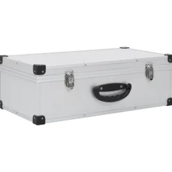 vidaXL Cd-koffer voor 80 cd's aluminium ABS zilverkleurig