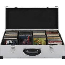 vidaXL Cd-koffer voor 80 cd's aluminium ABS zilverkleurig